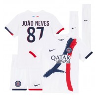 Camisa de Futebol Paris Saint-Germain Joao Neves #87 Equipamento Secundário Infantil 2024-25 Manga Curta (+ Calças curtas)